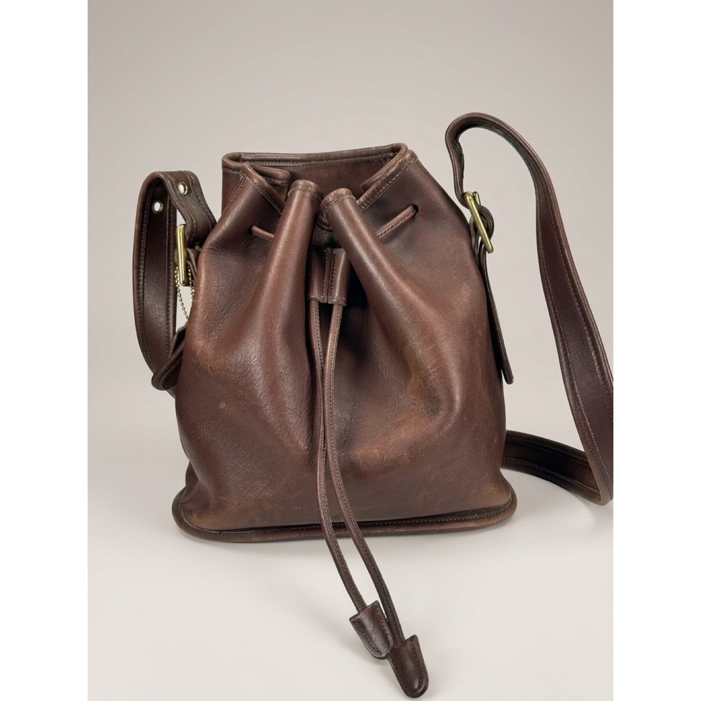Vintage Coach 9952 Lula's Legacy Bag Brown Leather Drawstring Bucket 1994 USA